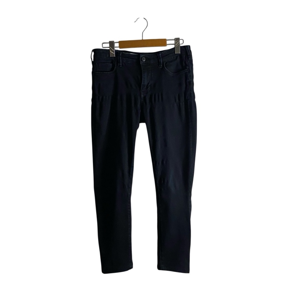 Anthropologie Pilcro Women's Dark Indigo Serif Mid Rise Sateen Jeans